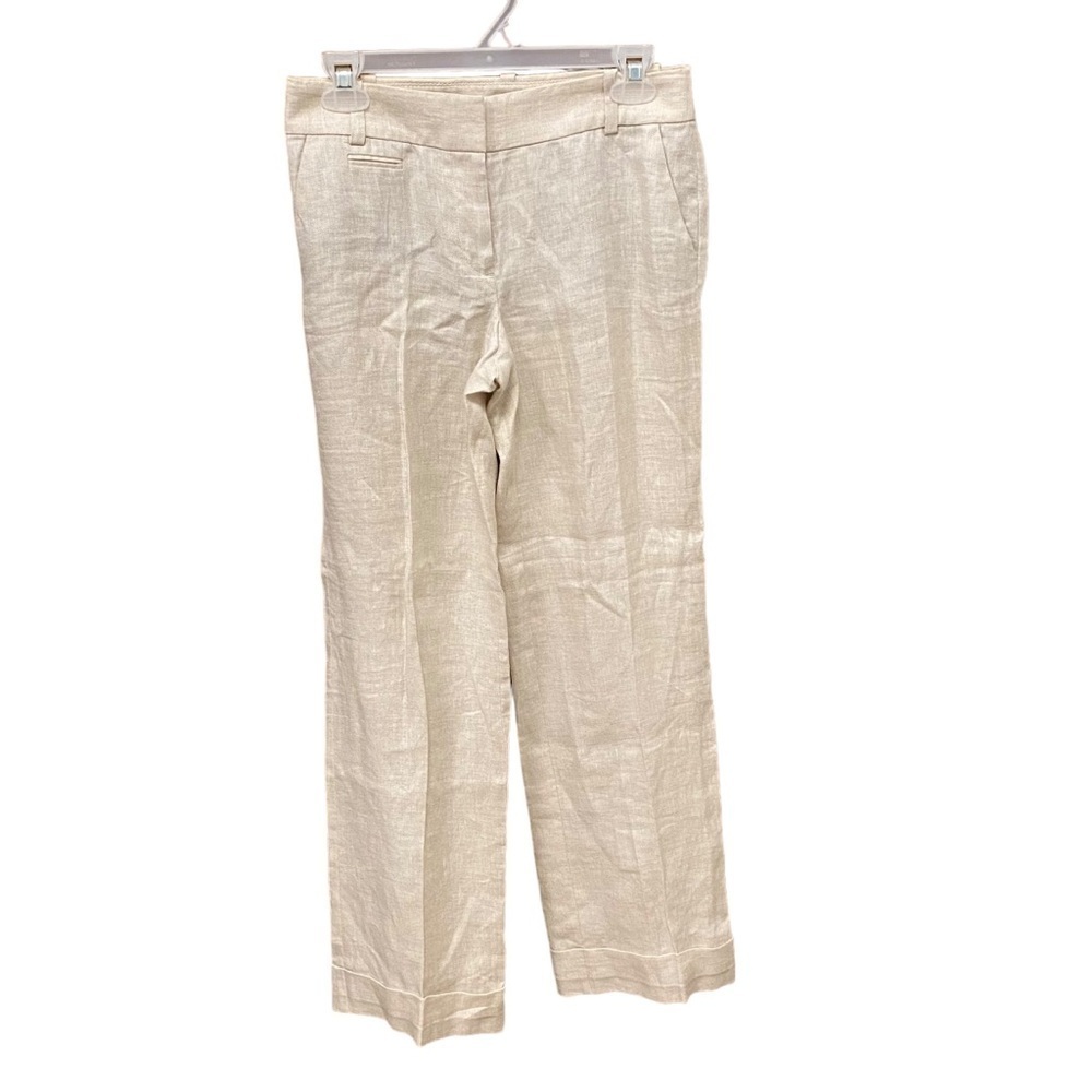 J Crew Cafe‎ Trouser tan/beige 100% linen size 0